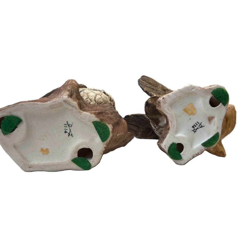 Home Interior Owl Figurines Set of 2 Brown Vintage 70s Cabin Core